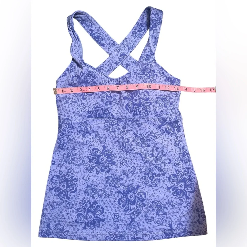 REI floral patterned periwinkle blue sleeveless tank top size XS EUC - Picture 4 of 6
